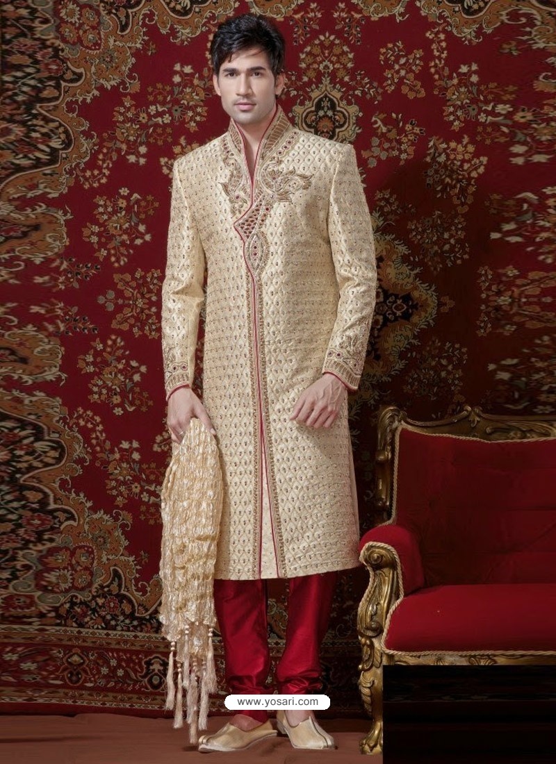 Maharaja Style Banarasi Silk Sherwani