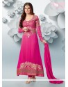 Decent Pink Georgette Anarkali Salwar Suit