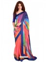 Outstanding Lace Work Multi Colour Casual Saree