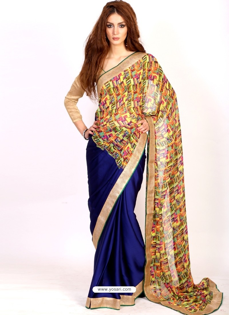 Sterling Blue Casual Saree