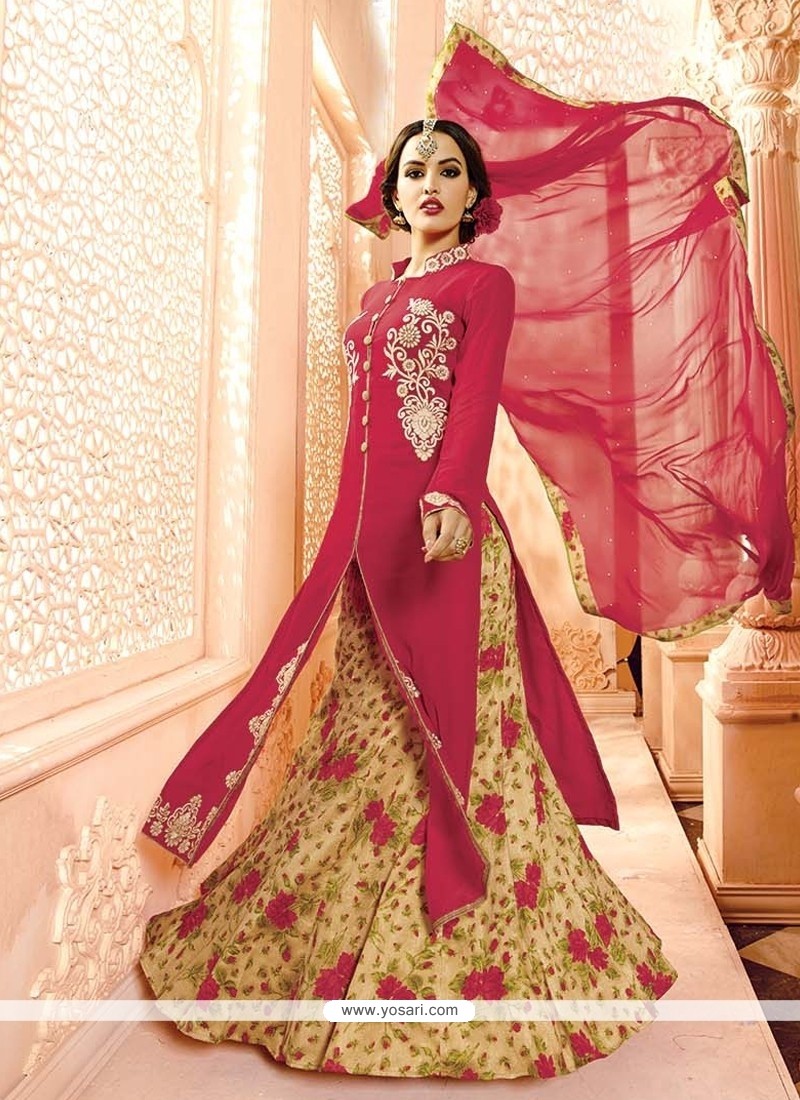 Bewitching Georgette Embroidered Work A Line Lehenga Choli