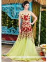 Dashing Net Yellow Floor Length Anarkali Salwar Suit