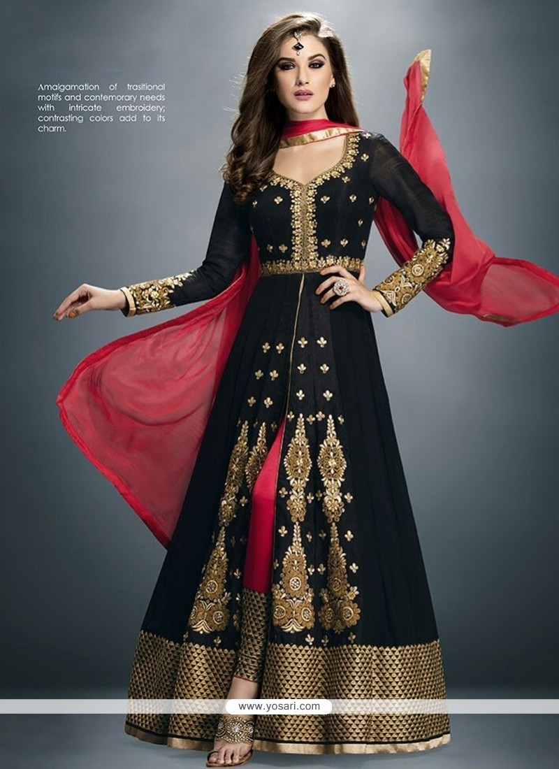 Fabulous Georgette Black Designer Salwar Suit