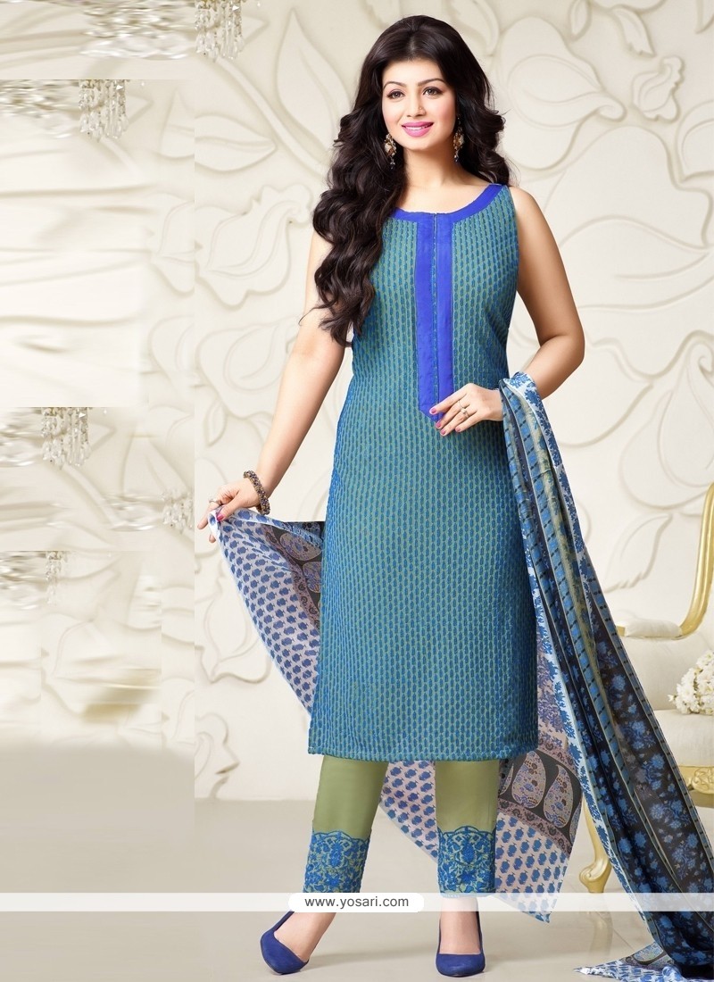 Ayesha Takia Blue Designer Straight Salwar Kameez