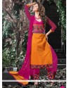 Blissful Hot Pink Lace Work Cotton Designer Salwar Suit