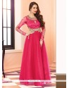 Malaika Arora Khan Embroidered Work Hot Pink Georgette Anarkali Salwar Suit