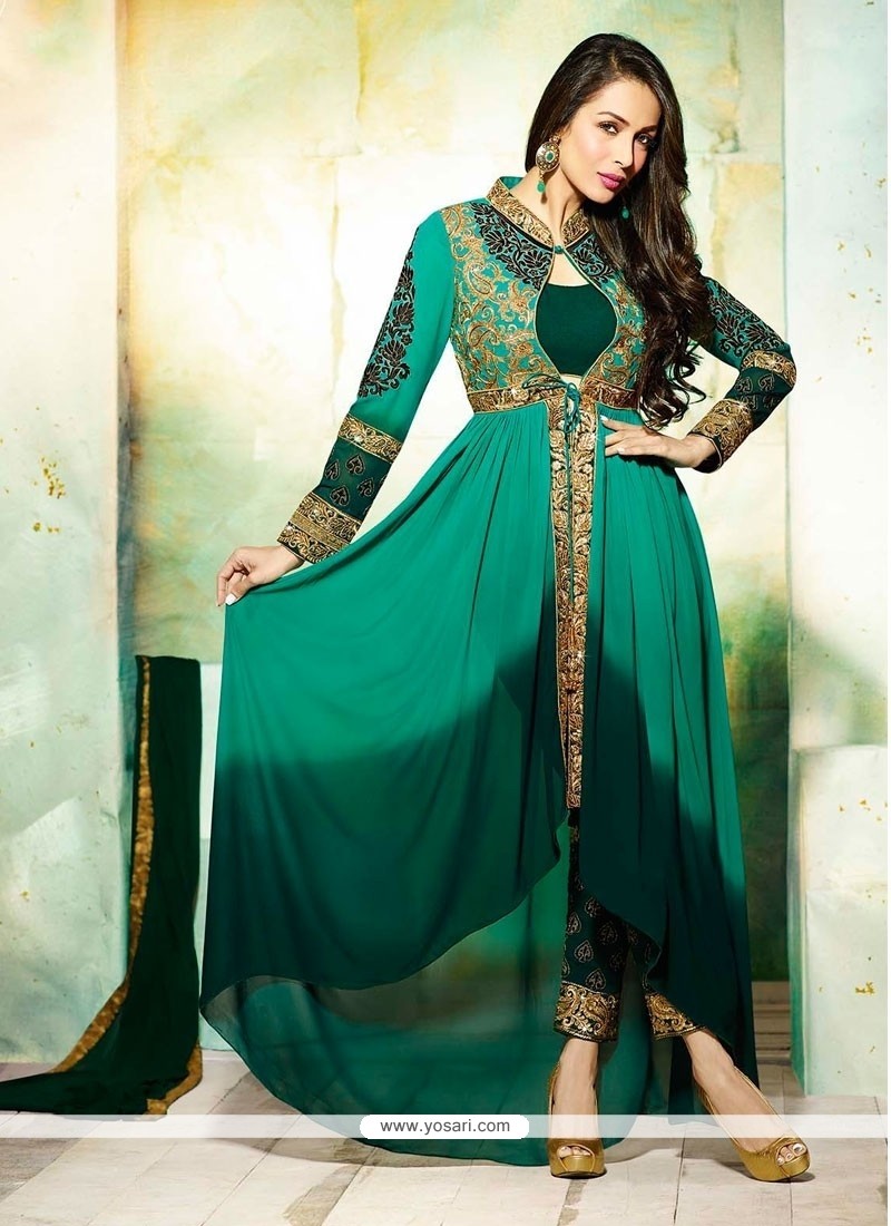 Malaika Arora Khan Georgette Embroidered Work Designer Salwar Suit