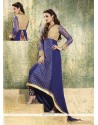 Sophisticated Embroidered Work Blue Georgette Designer Salwar Suit