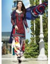 Multi Color Resham Faux Georgette Net Punjabi Suit