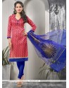 Flattering Bhagalpuri Silk Lace Work Churidar Designer Suit