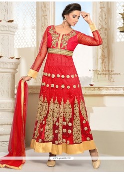 Fabulous Red Anarkali Salwar Suit