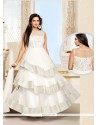Dazzling Resham Work Net White Anarkali Salwar Suit