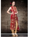 Royal Velvet Maroon Lace Work Designer Straight Salwar Kameez
