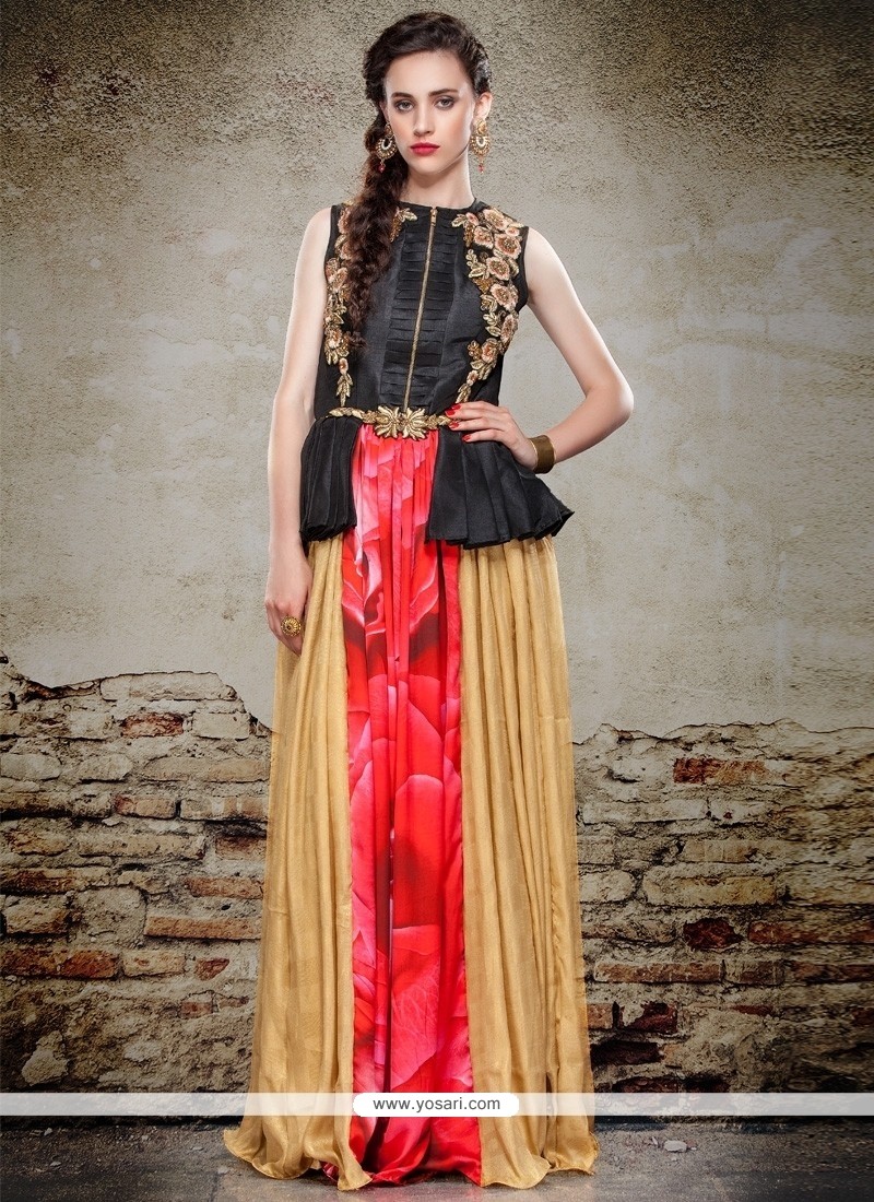Impressive Resham Work Multi Colour Designer Salwar Suit