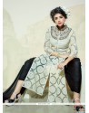 Jazzy Black And Off White Cotton Designer Salwar Kameez