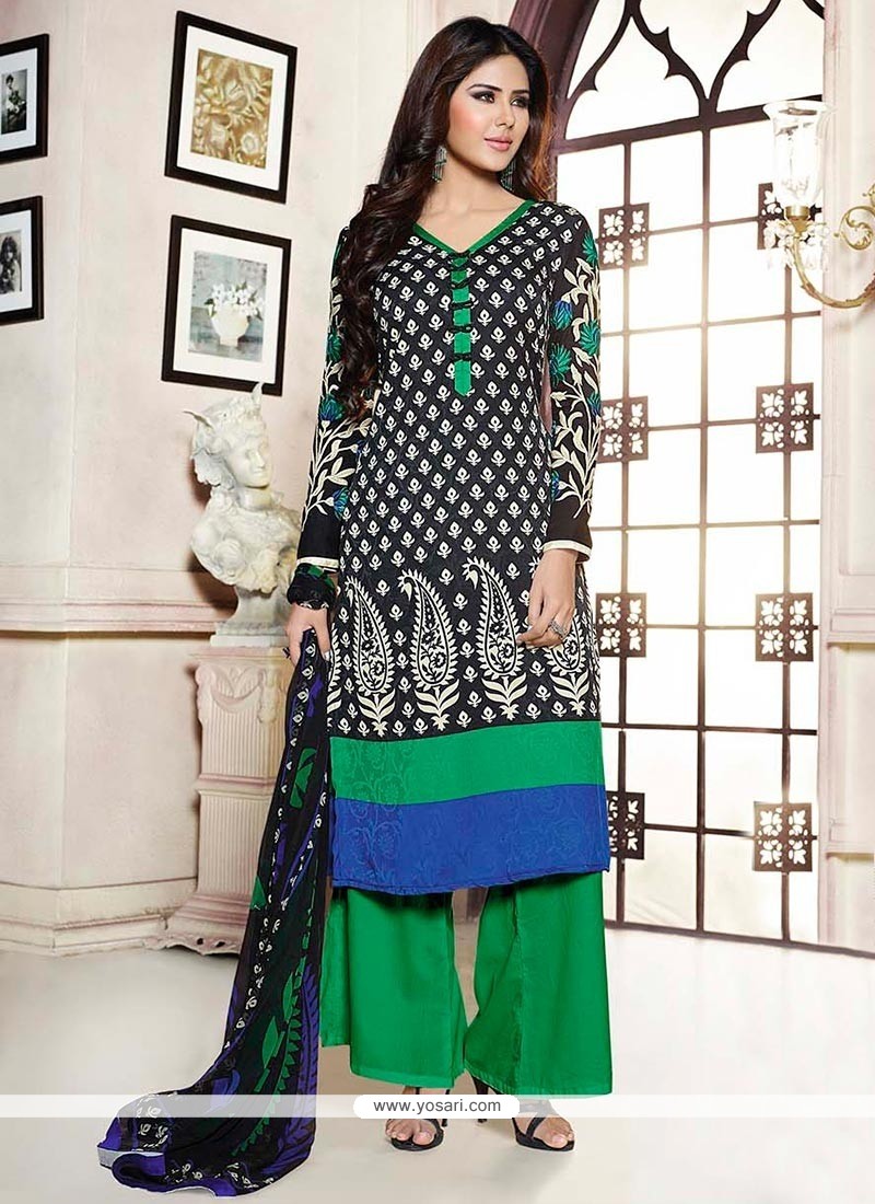 Lovely Black Pashmina Pakistani Suit