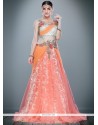 Sensible Cutdana Work Net Pink Floor Length Gown