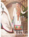 Dazzling White Shaded Faux Georgette Pakistani Suit