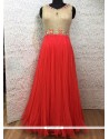 Red Net Designer Gown