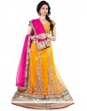 Delectable Net Embroidered Work A Line Lehenga Choli