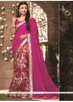 Desirable Georgette Lace Work Casual Saree