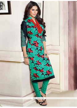 Green Pashmina Churidar Suit