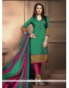 Gilded Banglori Silk Green Churidar Designer Suit