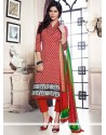 Baronial Red Pashmina Straight Pant Suit