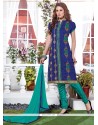 Alluring Embroidered Work Churidar Suit