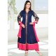Charming Blue Chanderi Anarkali Salwar Suit