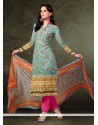 Dazzling Pashmina Digital Print Work Designer Straight Salwar Suit