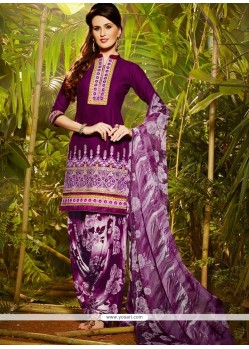Fetching Lace Work Cotton Designer Patila Salwar Suit