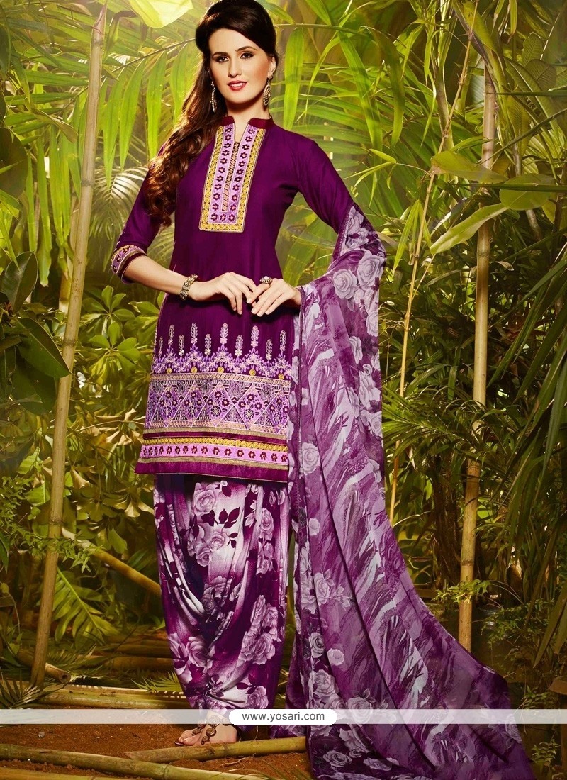 Fetching Lace Work Cotton Designer Patila Salwar Suit