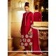 Imposing Resham Work Red Bhagalpuri Silk Designer Suit