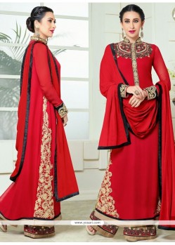 Karishma Kapoor Red Designer Palazzo Salwar Suit