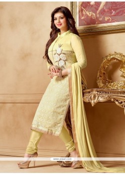 Perfervid Embroidered Work Faux Chiffon Churidar Designer Suit