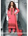 Immaculate Resham Work Georgette Pink Designer Pakistani Suit