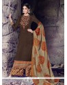 Lovely Cotton Brown Designer Palazzo Suit