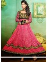 Invigorating Pink Resham Work Anarkali Suit