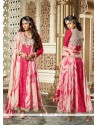 Prepossessing Lace Work Hot Pink Net Anarkali Salwar Suit