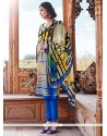 Demure Cream Print Work Pashmina Churidar Designer Suit