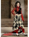 Conspicuous Resham Work Red And Black Designer Salwar Suit