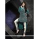 Invigorating Embroidered Work Georgette Sea Green Pant Style Suit