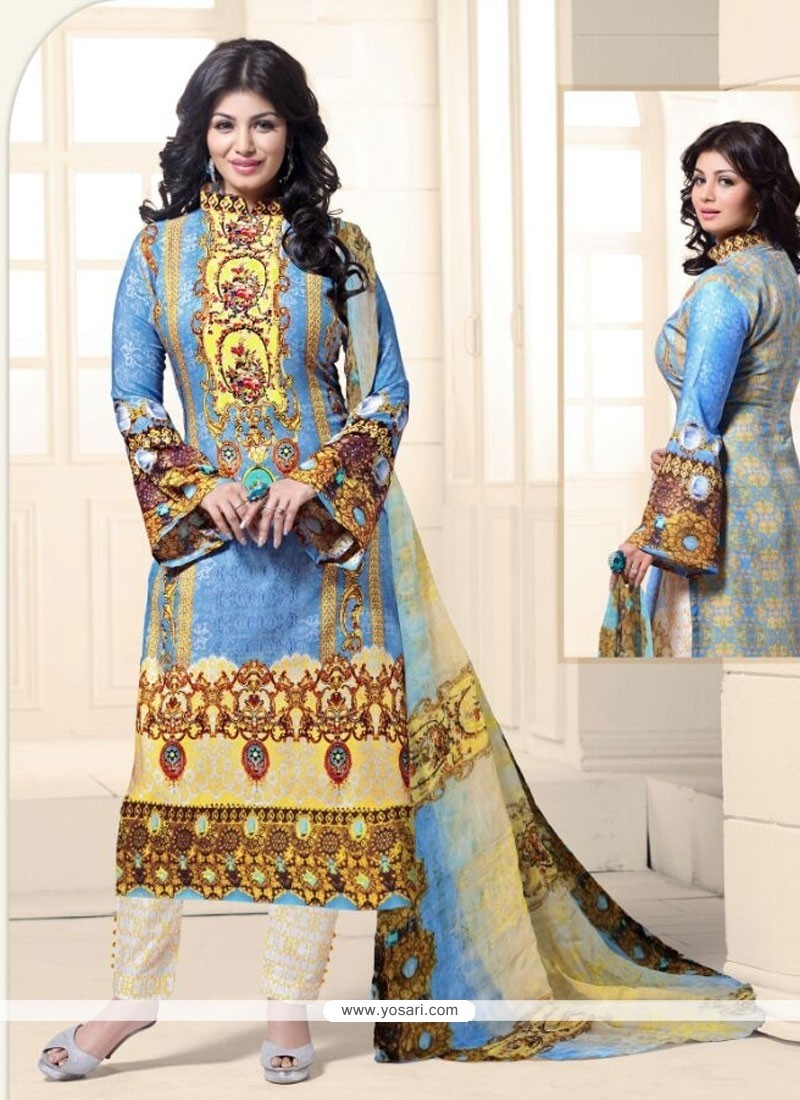 Ayesha Takia Cotton Multi Colour Designer Straight Salwar Kameez