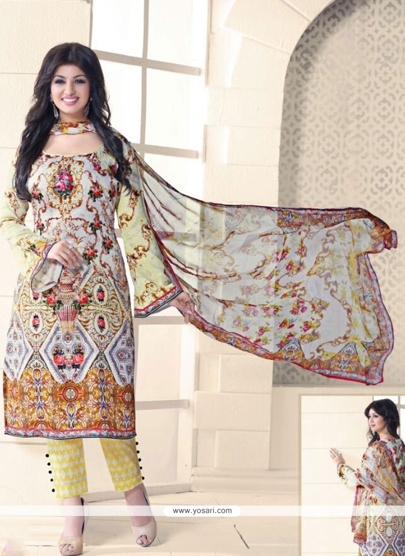 Ayesha Takia Multi Colour Cotton Designer Straight Salwar Kameez