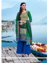 Spectacular Pashmina Multi Colour Print Work Churidar Designer Suit