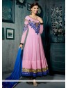 Deserving Pink Resham Anarkali Salwar Suit