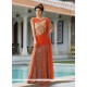 Cute Georgette Orange Designer Gown