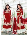 Talismanic Red Embroidered Work Designer Palazzo Suit