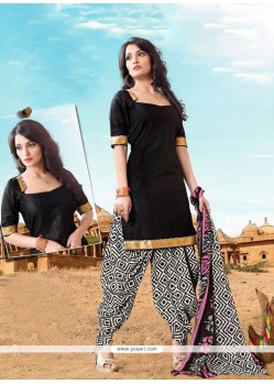 Mod Cotton Black Designer Patiala Salwar Kameez